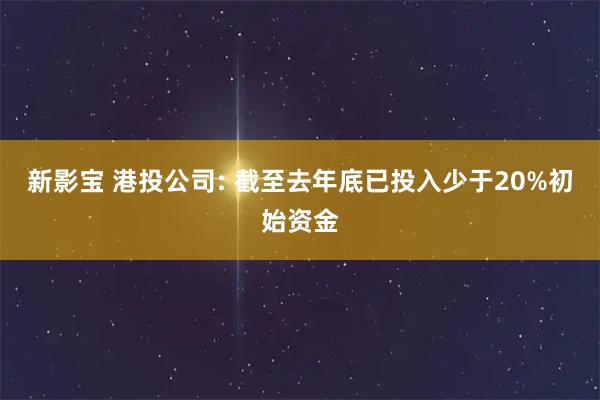 新影宝 港投公司: 截至去年底已投入少于20%初始资金